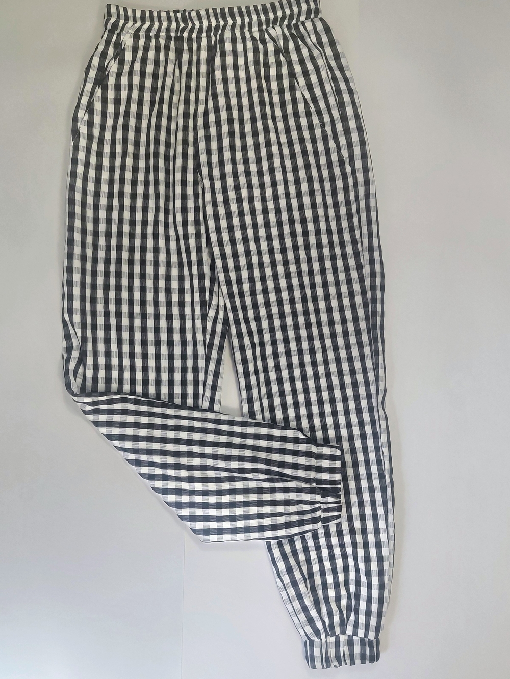Hayden LA Gingham Check Jogger Pants Balloon Plaid Sz M